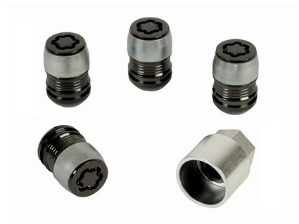 Гайка колісна чорного кольору з захистом, комплект 4 шт (43356)